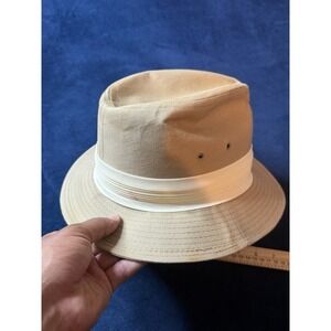 Vintage United Hatters Cap & Millinery Workers Union Brown Canvas Hat Medium USA